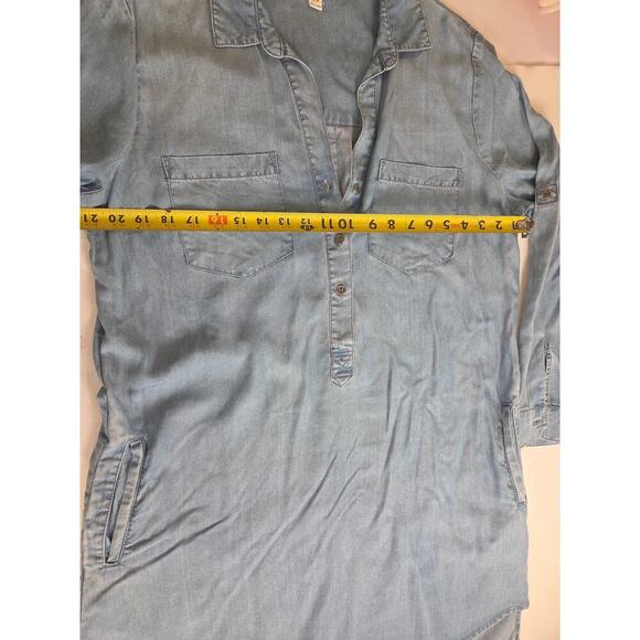 Beach Lunch Lounge Phoebe Chambray Shirt Blue Dress Pockets Large - Picture 9 of 9